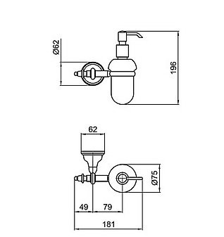 Дозатор для жидкого мыла Webert Ottocento  AM500201010 - 1