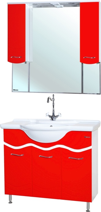 Мебель для ванной Bellezza Мари 105 белая/красная - 0