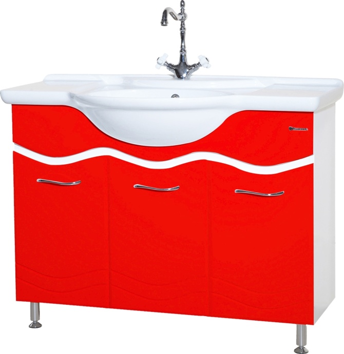 Мебель для ванной Bellezza Мари 105 белая/красная - 2