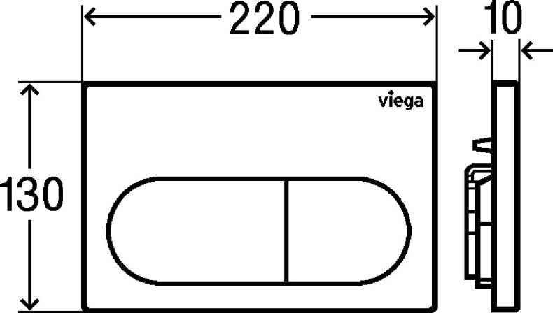 773748 Prevista Панель смыва для унитазов Visign for Life 6, пластик, хром, модель 8602.1 - 2