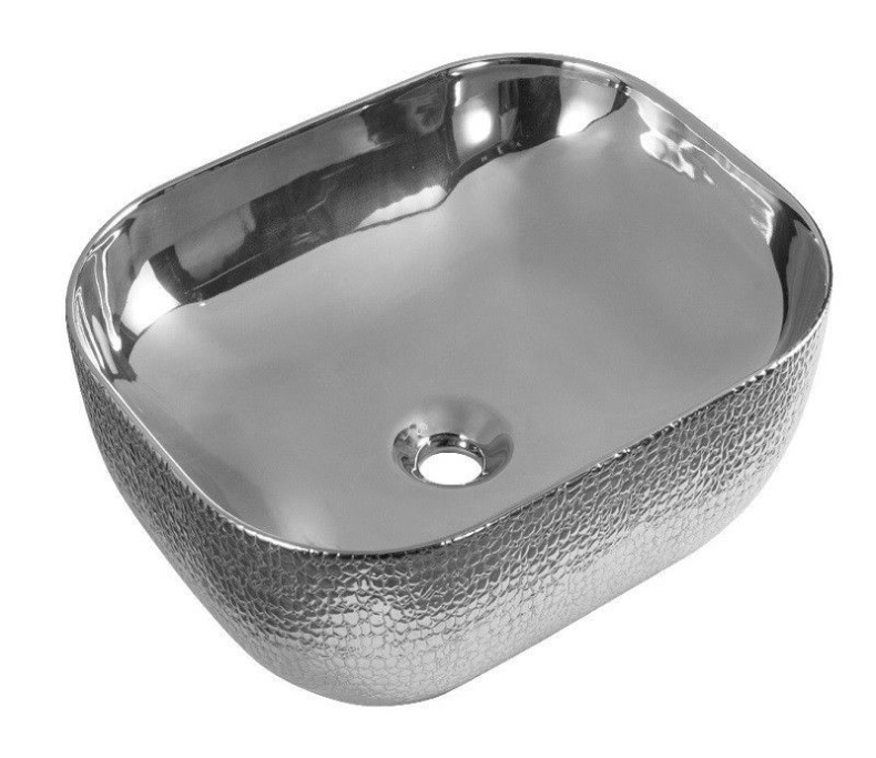 Раковина накладная CeramaLux NC 50 см серебро  D1302H009 - 0