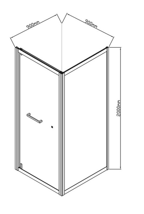 Душевая дверь в нишу Vincea Stile 90х200 R профиль сталь стекло прозрачное VSS1-2ST9090CLB-R - 2