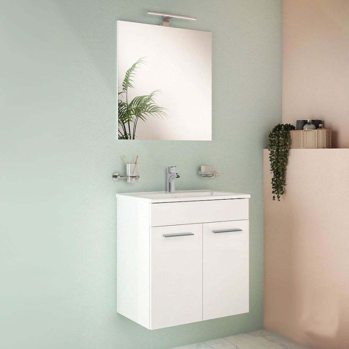 Комплект мебели для ванной Vitra Mia 60 с дверцами белый глянец 75023 - 1