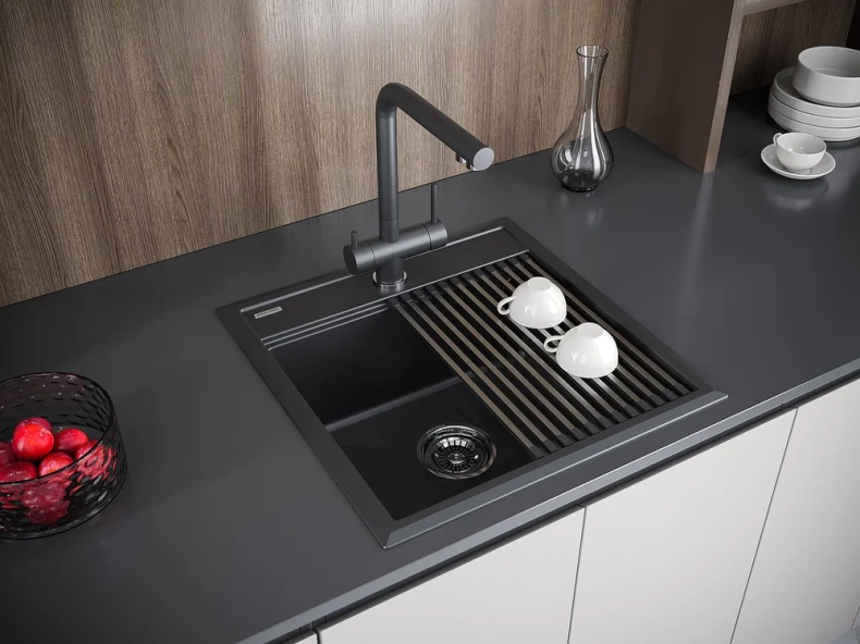 Мойка кухонная мойка Paulmark Stepia 50 темно - серый матовый PM115051-AN - 2