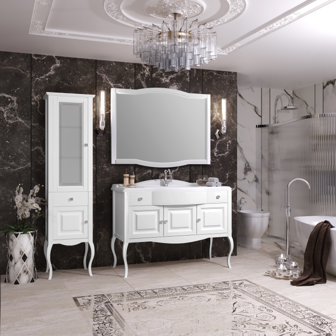 Мебель для ванной Opadiris Лаура 120 белая матовая - 1