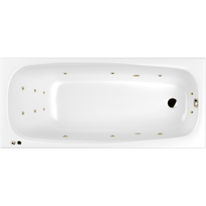 Ванна акриловая WHITECROSS Layla Slim Smart 180x80 с гидромассажем белый - бронза 0122.180080.100.SMART.BR - 0