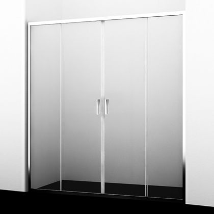 Душевая дверь в нишу Wasserkraft Lippe 150х190 профиль хром стекло прозрачное 45S08 - 0
