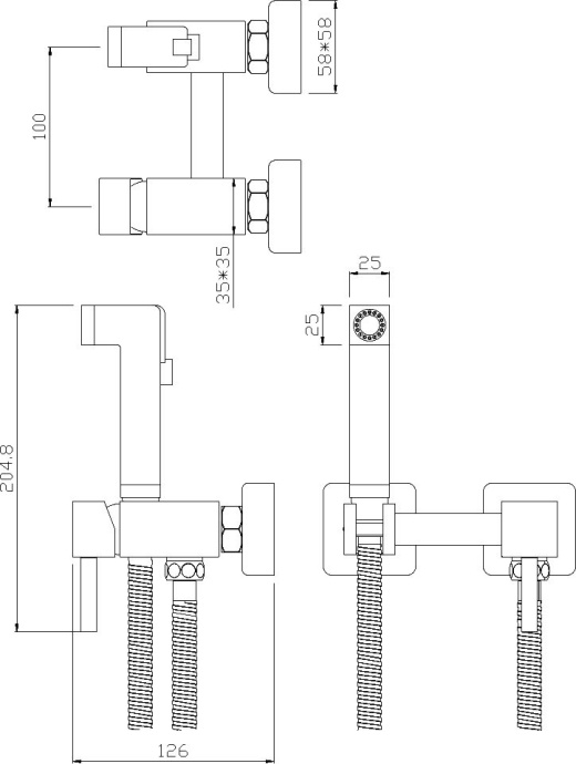Гигиенический душ Rossinka X со смесителем X25-54 - 1