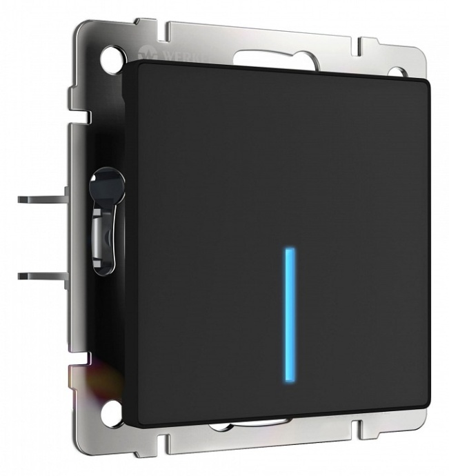 Сенсорный выключатель одноклавишный Werkel с подсветкой черный W4510008 4690389179532 - 0