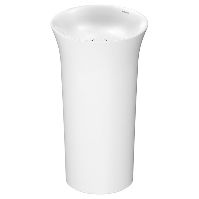 Duravit White Tulip Раковина Ø 500  мм напольная, без отв под смес, с керам крышкой, без перелива, сифон,  слив в стену, цвет: белый 2702500070 - 0