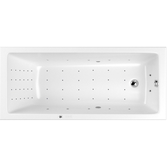 Ванна акриловая WHITECROSS Wave Slim Nano 180x80 с гидромассажем белый - хром 0111.180080.100.NANO.CR - 0