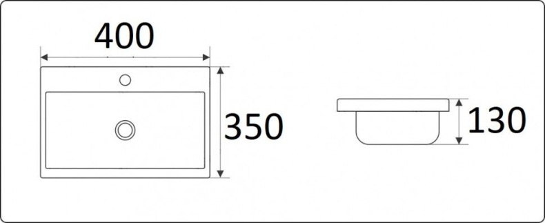 Раковина встраиваемая CeramaLux N 40 см белый  9595-40 - 1