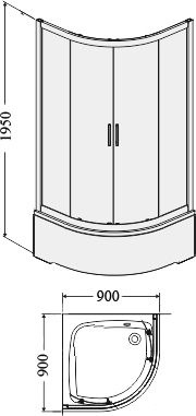 Душевой уголок Dolphin TN-110 100x100 с поддоном, стекло fabric 28911100-101 - 4