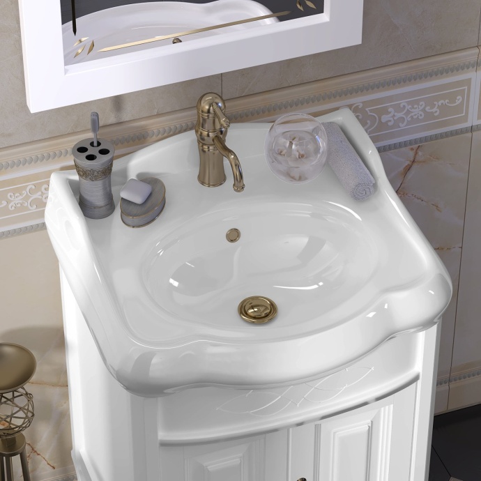 Мебель для ванной Opadiris Лоренцо 60 белая матовая - 7