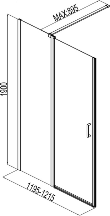 AE12-N-120H190U-CT Aquanet Cinetic, дверь в нишу 1200мм, хром, прозр.6мм (243621) - 11