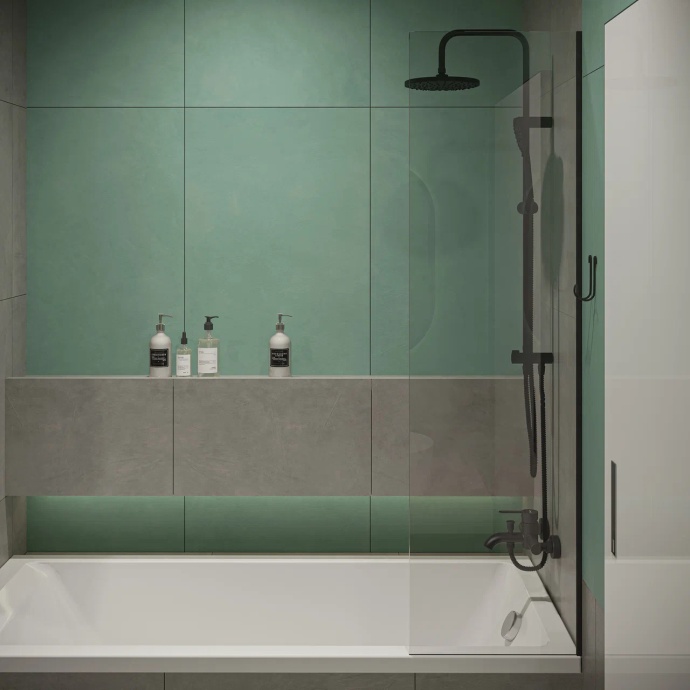 Смеситель для ванны с душем STWORKI by Damixa Стокгольм HFSG10030 черный, однорычажный, латунь, настенный, матовый - 4
