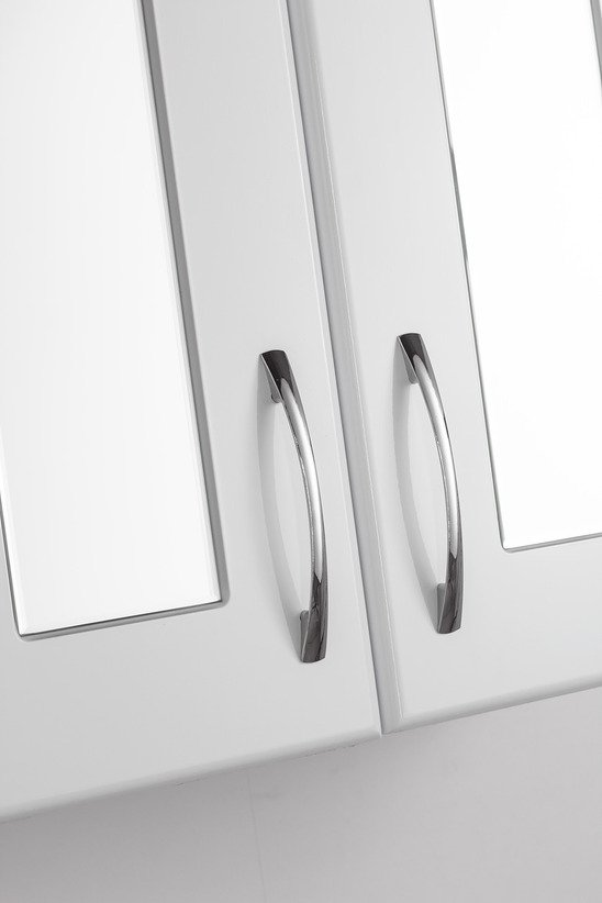 Шкаф Style Line Эко Стандарт 48 с зеркальными вставками, белый ЛС-00000352 - 1