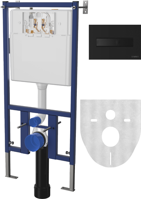 Комплект  Унитаз подвесной DIWO Анапа безободковый + Система инсталляции для унитазов DIWO 4501 с кнопкой смыва 7323 черная матовая 580589 - 2