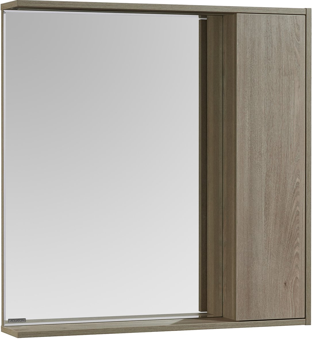 Зеркало-шкаф Aquaton Стоун 80 R с подсветкой светлое дерево 1A228302SX850 - 0