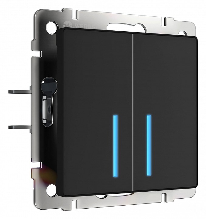 Сенсорный выключатель двухклавишный с функцией Wi-Fi Werkel черный W4520608 4690389171260 - 0