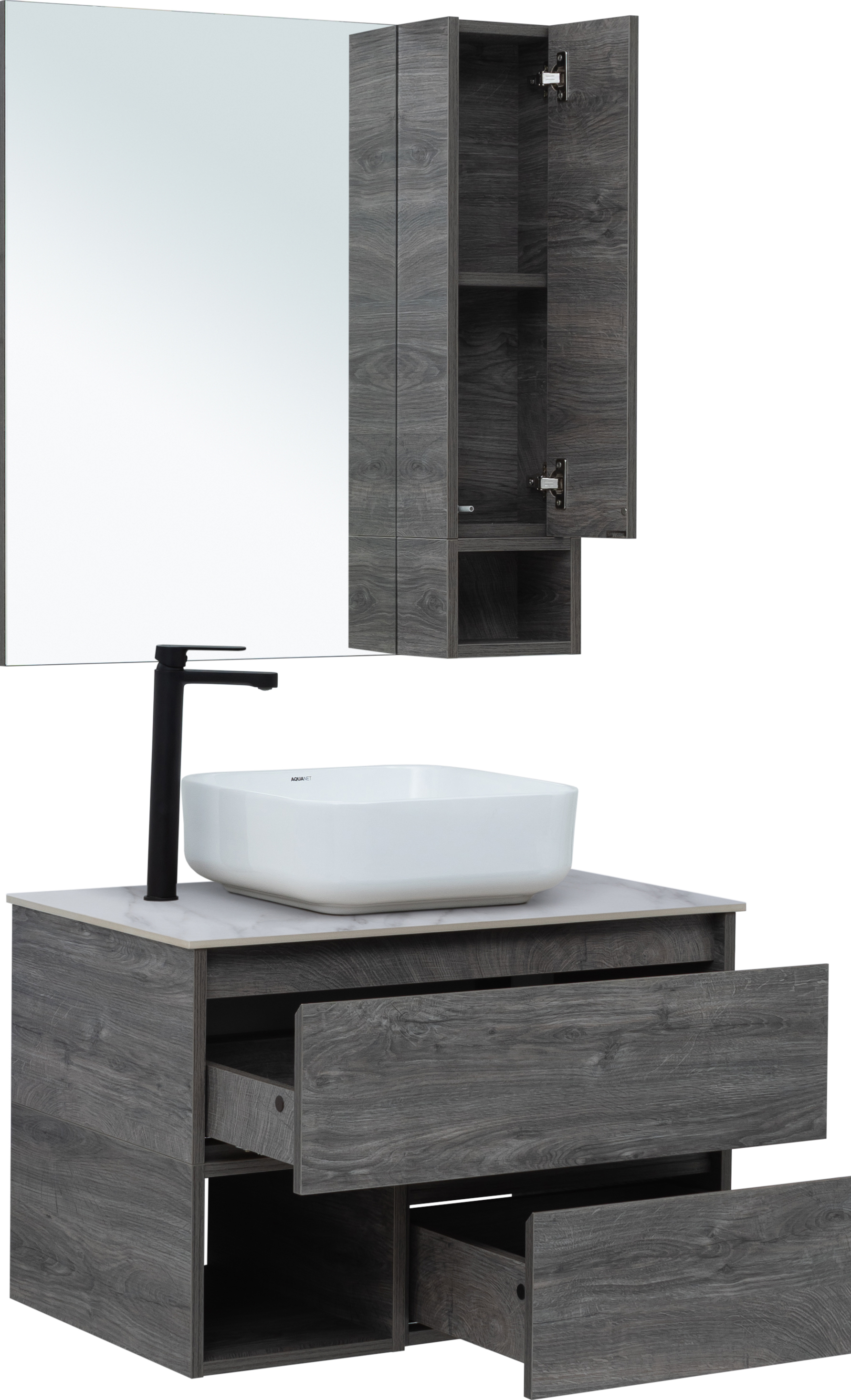 Мебель для ванной STWORKI Карлстад 75 дуб рошелье, монте тиберио, с отверстием для смесителя в столешнице 425242 - 5