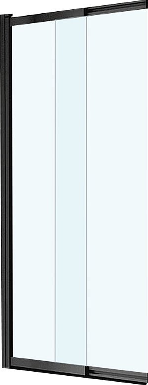 Шторка на ванну Vincea VSB-1E100CLB 100 см, профиль чёрный, стекло прозрачное - 1