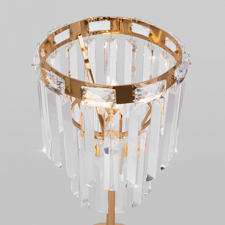 Настольная лампа декоративная Eurosvet Elegante 01136/1 золото/прозрачный хрусталь Strotskis - 1