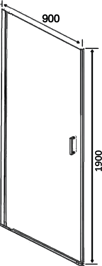 Душевая дверь в нишу DIWO Кострома KS05-090TB 90 см, профиль черный - 2