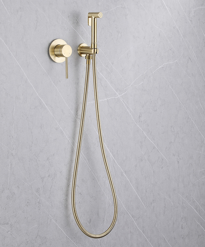 Гигиенический душ со смесителем Abber Emotion золото матовое AF8825G - 1