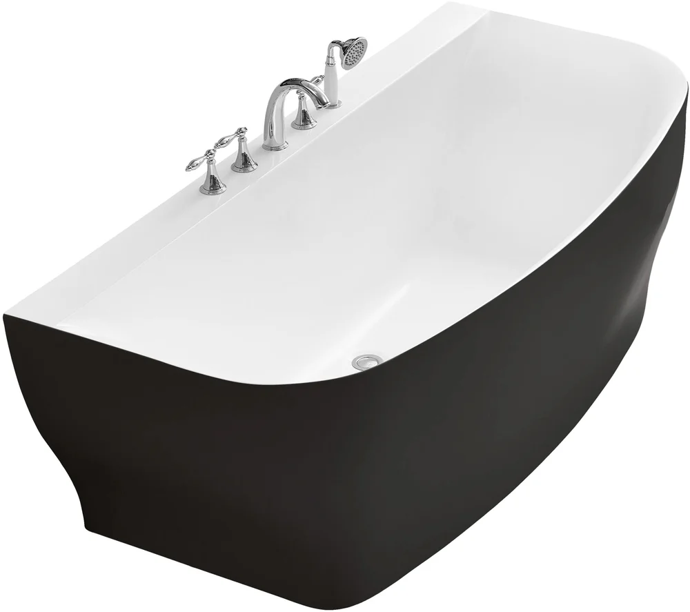 Акриловая ванна BELBAGNO 165х78 черный  BB74-NERO-W0 - 0