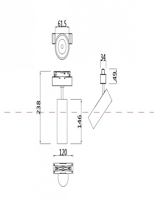 Трековый светодиодный светильник для магнитного шинопровода Maytoni Technical Focus Led TR019-2-15W4K-W - 1