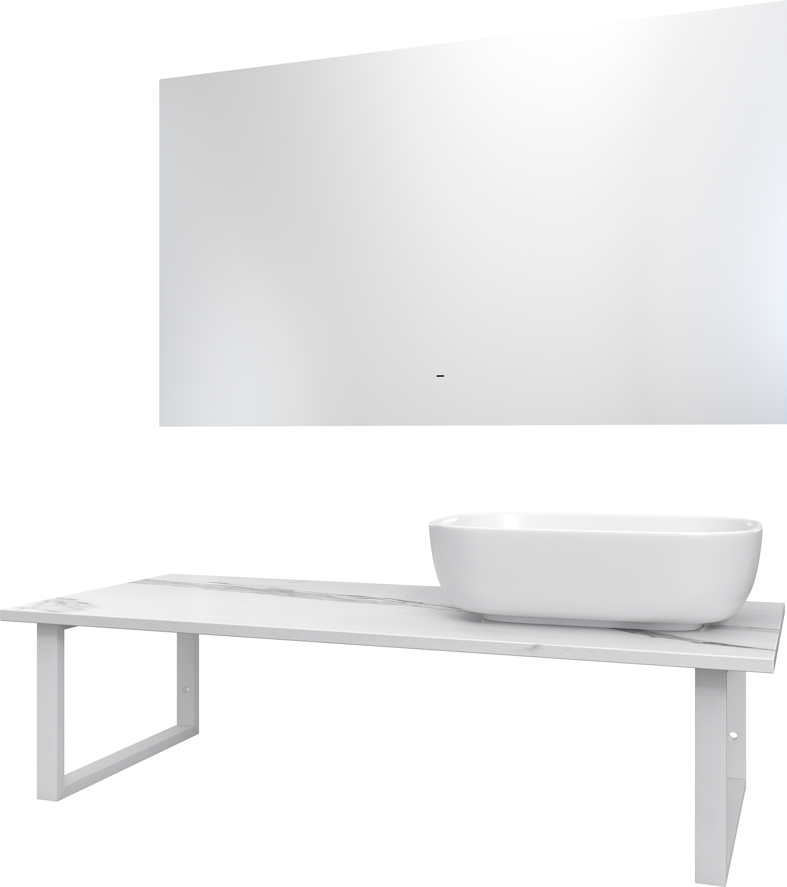 Мебель для ванной DIWO Элиста 120 белый мрамор, с раковиной Moduo 50 Square 555797 - 3
