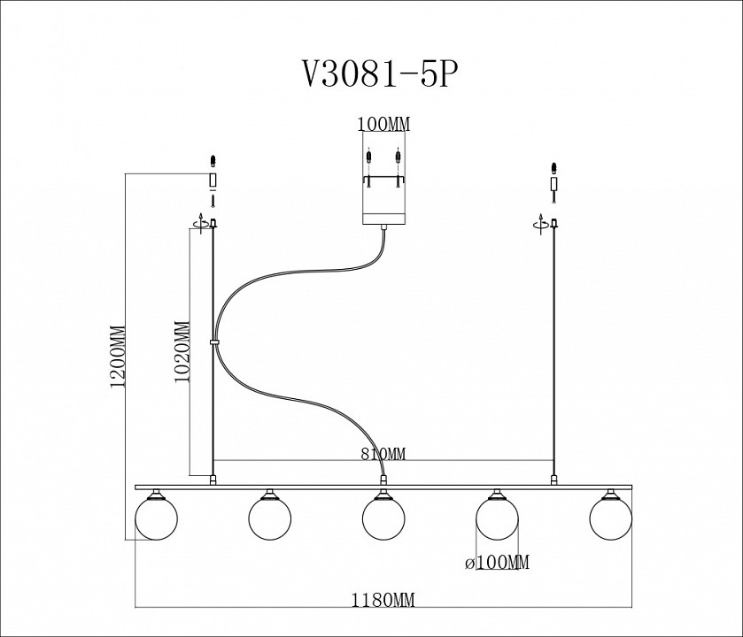 Подвесной светильник Moderli Sector V3081-5P - 1