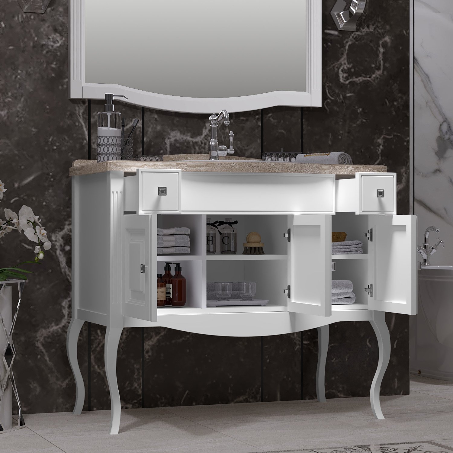 Мебель для ванной Opadiris Лаура 100 белая матовая - 6