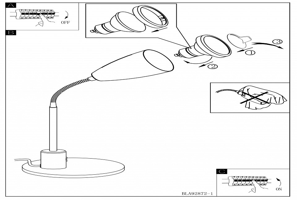 Настольная лампа Eglo Fox 92873 - 1