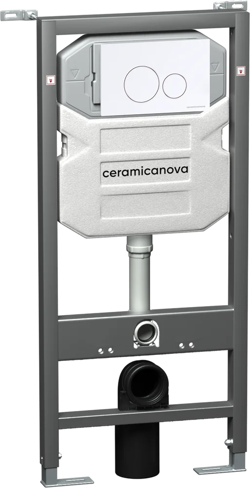 Система инсталляции для унитазов Ceramica Nova Envision с кнопкой Round белой матовой CN1001W - 0
