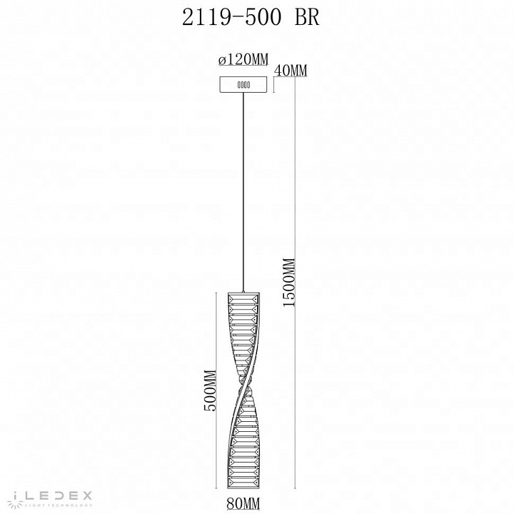 Подвесной светильник iLedex Woodstock 2119-500 BR - 2