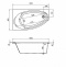 248573000 ванна акриловая CORFU ассиметричная левая /160х90/ (белый) - 2