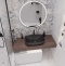 Мебель для ванной STWORKI Ольборг 120 столешница дуб карпентер, без отверстий, с тумбой 80, с раковиной Vitra Shift черной 542637 - 2