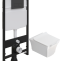 Комплект Унитаз подвесной STWORKI Хадстен SETK3304-0616-001-1-6000 с микролифтом + Система инсталляции для унитазов EWRIKA ProLT 0026-2020 с кнопкой смыва 0044 черной матовой 560164 - 0
