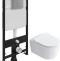 Комплект Унитаз подвесной STWORKI Ноттвиль SETK3104-2616 безободковый, с микролифтом + Система инсталляции для унитазов EWRIKA ProLT 0026-2020 с кнопкой смыва 0041 хром 560102 - 0