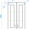 Шкаф Style Line Эко Стандарт 48 с зеркальными вставками, белый ЛС-00000352 - 2