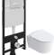 Комплект Унитаз подвесной STWORKI Ноттвиль SETK3104-2616 безободковый, с микролифтом + Система инсталляции для унитазов EWRIKA ProLT 0026-2020 с кнопкой смыва 0052 белой матовой 560125 - 0