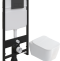 Комплект Унитаз подвесной STWORKI Монтре SETK3204-2616 безободковый, с микролифтом + Система инсталляции для унитазов EWRIKA ProLT 0026-2020 с кнопкой смыва 0044 черной матовой 559971 - 0
