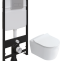 Комплект Унитаз подвесной STWORKI Ноттвиль SETK3104-2616 безободковый, с микролифтом + Система инсталляции для унитазов EWRIKA ProLT 0026-2020 с кнопкой смыва 0040 хром матовый 560096 - 0