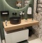 Мебель для ванной STWORKI Ольборг 120 столешница дуб французский, без отверстий, с тумбой 80, с раковиной BOCCHI Vessel черной 483364 - 2