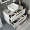 Мебель для ванной STWORKI Эстерсунд 90 белая матовая, простоун беж с отверстием под смеситель в столешнице 460330 - 5