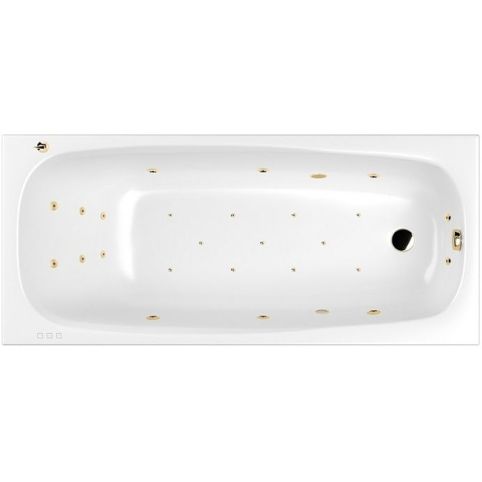 Ванна акриловая WHITECROSS Layla Ultra 180x80 с гидромассажем белый - золото 0102.180080.100.ULTRA.GL - 0