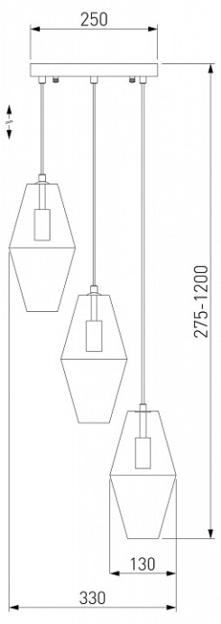 Подвесной светильник Eurosvet Prism 50236/3 янтарный - 2
