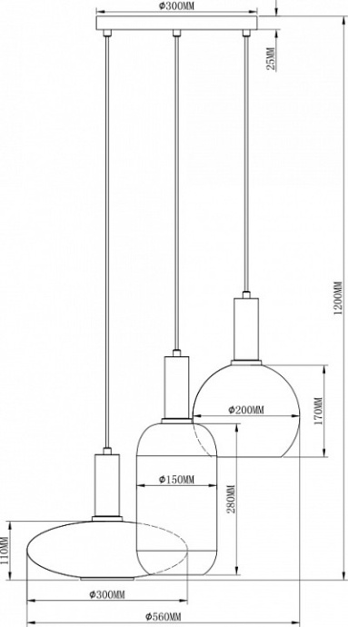 Подвесной светильник Moderli Martin V2892-3P - 1